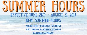 Summer 2019 Hours Marge's